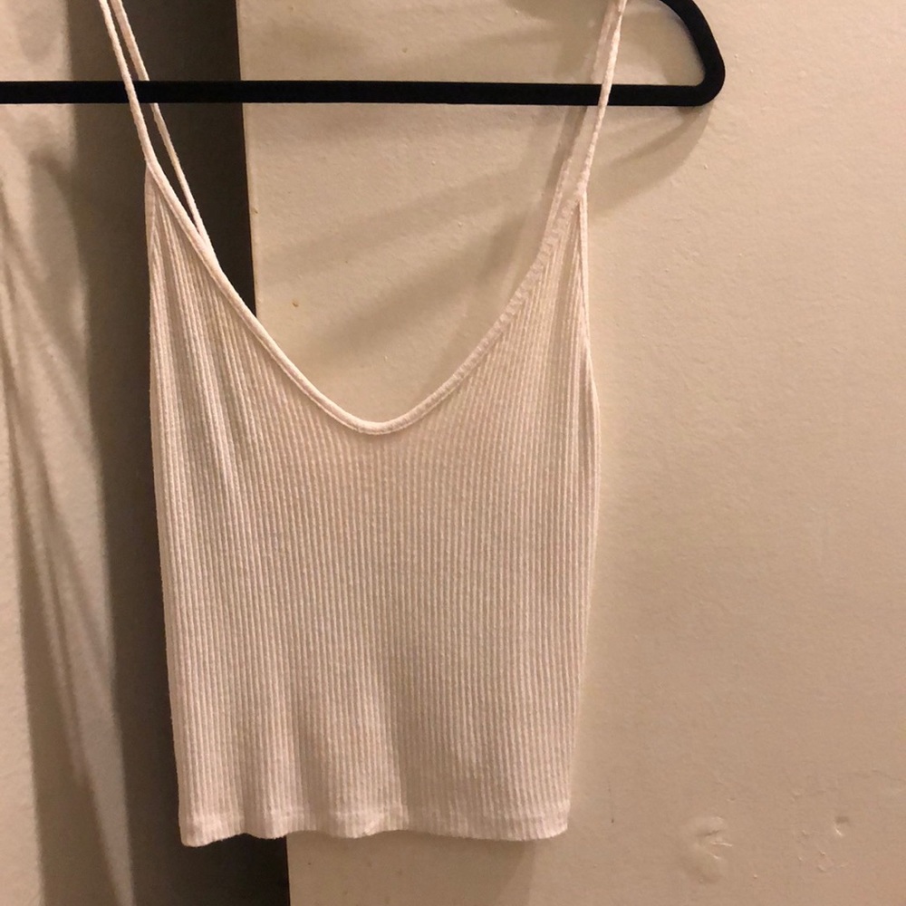 Brandy melville white v-neck tank top